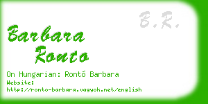 barbara ronto business card
