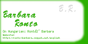 barbara ronto business card